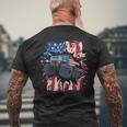 Monster Truck 4Th Of July Boys American Flag Usa Men's T-shirt Back Print Gifts for Old Men