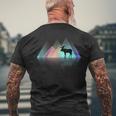 Moose Mountain Cute Colorful Geometric Pattern Silhouette Men's T-shirt Back Print Gifts for Old Men