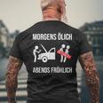 Morgens Ölich Abends Fröhlich Mechanic Mechatronics T-Shirt mit Rückendruck Geschenke für alte Männer