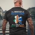 Mostly Scottish And A Wee Bit Irish St Patrick Day Men's T-shirt Back Print Gifts for Old Men
