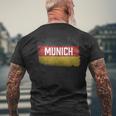 Munich Germany German Flag Vintage Souvenir Men's T-shirt Back Print Gifts for Old Men