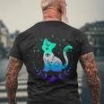 New Blue Gay Male Mlm Pride Flag Astrology Cat Men's T-shirt Back Print Gifts for Old Men