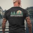 New Hampshire Nh Vintage Retro 70S Graphic Men's T-shirt Back Print Gifts for Old Men