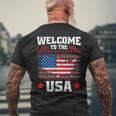 New Us Citizen Us Flag American Immigrant Citizenship Men's T-shirt Back Print Gifts for Old Men