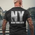 New York City Nyc Ny America Queen's Skyline City Men's T-shirt Back Print Gifts for Old Men