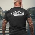 New York City New York Vintage Retro Style Men's T-shirt Back Print Gifts for Old Men
