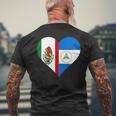 Nicaraguan Mexican Heart Flag Nicaragua Mexico Men's T-shirt Back Print Gifts for Old Men