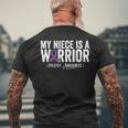 My Niece Is A Warrior Epilepsy Awareness Purple Ribbon Men's T-shirt Back Print Gifts for Old Men