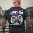 Nivel 15 Desbloqueado Cumpleaños 15 Años Camiseta Hombre Estampado Espalda Regalos para ancianos