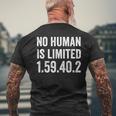 No Human Is Limited Marathon Record Running Time 159492 Men's T-shirt Back Print Gifts for Old Men