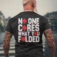 No One Cares What You Folded Casino Gambling Poker Men's T-shirt Back Print Gifts for Old Men