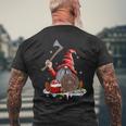 Norse Mythology Red Hat Gnome Beard Viking Christmas Costume Mens Back Print T-shirt Gifts for Old Men