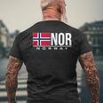 Norway Flag Norwegian Country Code Nor Sports Games Athlete Men's T-shirt Back Print Gifts for Old Men