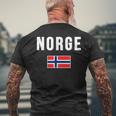 Norwegian Flag Norwegian Flag T-Shirt mit Rückendruck Geschenke für alte Männer