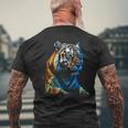 Obra De Arte De Tigre Animal Arte Camiseta Hombre Estampado Espalda Regalos para ancianos