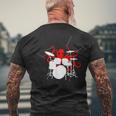 Octopus Playing Drums Drummer Musician-Octopus Lover Men's T-shirt Back Print Gifts for Old Men