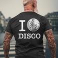 Official I Love Disco White Mirror Ball Men's T-shirt Back Print Gifts for Old Men