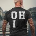 Ohio Map Oh Home Shape State Vintage Grunge Men's T-shirt Back Print Gifts for Old Men