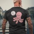 Oktopusolleyball Spieler Ballsportarten T-Shirt mit Rückendruck Geschenke für alte Männer