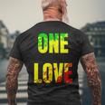 One Love Rastafari Colors For Peace & Reggae Lover Men's T-shirt Back Print Gifts for Old Men