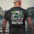 One Lucky Brother St Patrick's Day Shamrocks Men's T-shirt Back Print Gifts for Old Men