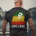 One Reggae Love Reggae Music Rastafarian Jamaica Rock Roots Men's T-shirt Back Print Gifts for Old Men