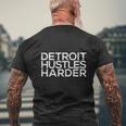 Original Detroit Hustles Harder Mens Back Print T-shirt Gifts for Old Men