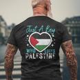 Palestine Just A Boy Who Loves Palestine Heart Flag Boys Men's T-shirt Back Print Gifts for Old Men