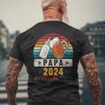 Papa 2024 Babyankündigung Werdender Papa T-Shirt mit Rückendruck Geschenke für alte Männer