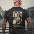 Papa 2024Aterschaft Baby Ankündigung Werdenderater T-Shirt mit Rückendruck Geschenke für alte Männer