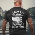 Papa & 3 Söhne Chaos Team Papa 3 Söhne T-Shirt mit Rückendruck Geschenke für alte Männer