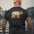 Papa Bear Cheetah Leopard Print Dad Father Premium Mens Back Print T-shirt Gifts for Old Men