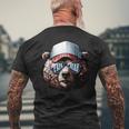 Papa Bear Face Fathers Day Daddy Bear Men's T-shirt Back Print Gifts for Old Men