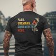 Papa Ehemann Grillmeister Held Für Grillenatertag T-Shirt mit Rückendruck Geschenke für alte Männer