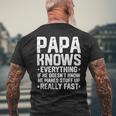 Papa Knows Everythingintage Opa Dad Witzeatertag T-Shirt mit Rückendruck Geschenke für alte Männer