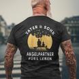 Papa Sohn Angler Geschenkater Sohn Angelpartner Angeln Kapuzenjacke T-Shirt mit Rückendruck Geschenke für alte Männer