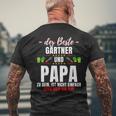 Papa Und Gärtner Garden Gardening Saying T-Shirt mit Rückendruck Geschenke für alte Männer