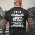 Papa Zwei Jungs Für Zweifachenateron 2 Söhnenatertag T-Shirt mit Rückendruck Geschenke für alte Männer