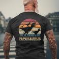 Papasaurus Dinosaur With Papaon Drei Kinder Dino Triplets T-Shirt mit Rückendruck Geschenke für alte Männer