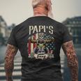 Papi Biker Gang Flag Papi Rides Bike Men's T-shirt Back Print Gifts for Old Men