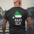 Papi Elf Christmas Matching Family Group Xmas Mens Back Print T-shirt Gifts for Old Men