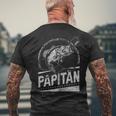 Papitän Papa Angler Papa Fischerintage-Look Kapuzenjacke T-Shirt mit Rückendruck Geschenke für alte Männer