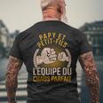 Papy Et Petite-Fils L'équipe Du Chaos Fête Des Grands-Pères T-shirt imprimé au dos Cadeaux pour les vieillards
