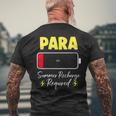 Paraprofessional Summer Recharge Required Last Day School Men's T-shirt Back Print Gifts for Old Men