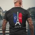 Paris France 2024 T-Shirt mit Rückendruck Geschenke für alte Männer