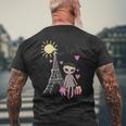 Paris France Eiffel Tower Retro Souvenir Vintage T-Shirt mit Rückendruck Geschenke für alte Männer