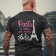 Paris France Eiffel Tower Souvenir T-Shirt mit Rückendruck Geschenke für alte Männer