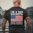 Patriotic American Flag Dad Grandpa Great Grandpa Graphic Men's T-shirt Back Print Gifts for Old Men