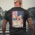 Patriotic Cat Meowica Af 4Th Of July Usa American Flag Men's T-shirt Back Print Gifts for Old Men