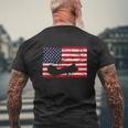 Patriotic Ch-47 Chinook Helicopter American Flag T-Shirt Mens Back Print T-shirt Gifts for Old Men